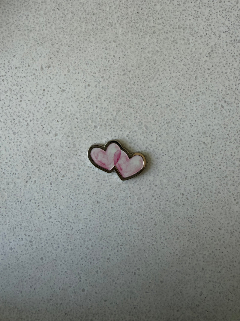 Sticker Métallique – Double cœur