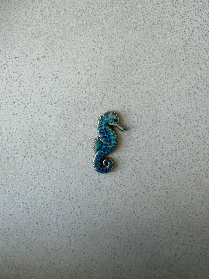 Sticker Métallique – Hippocampe Bleu