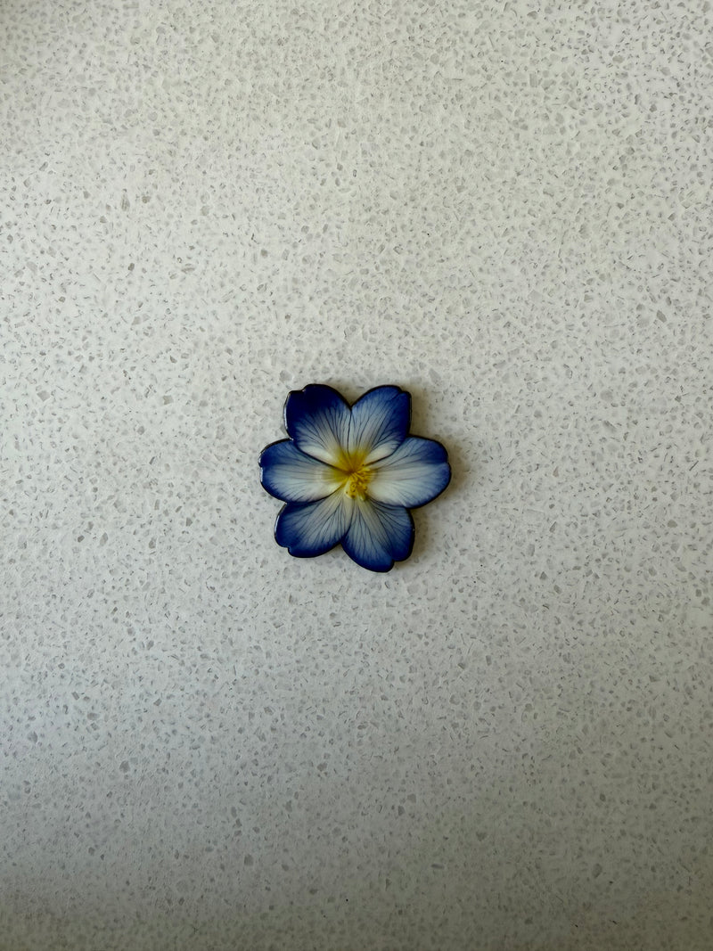 Sticker Métallique – Fleur Bleue